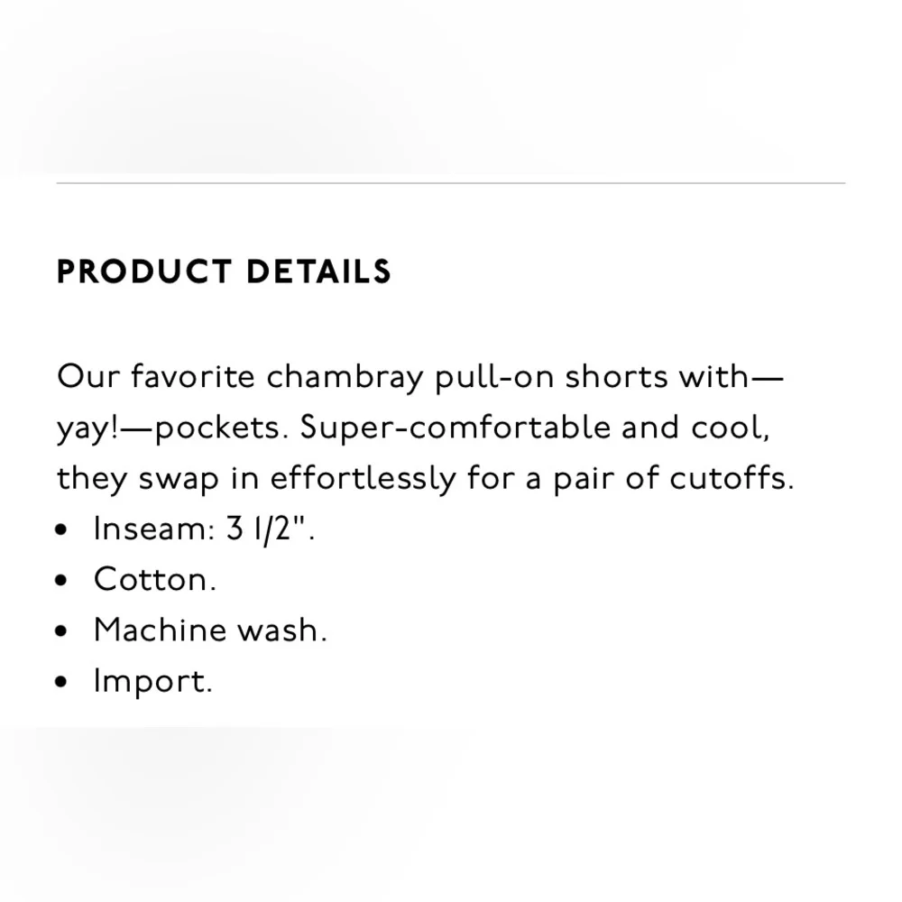 MADEWELL CHAMBRAY SHORTS